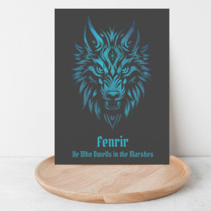Fenir Fenris Nordic Wolf Gesichtsblau Postkarte