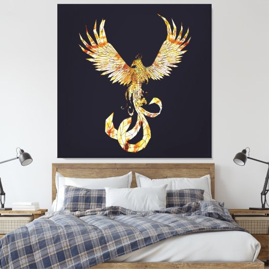 Fênix em chamas - Phoenix on fire. Leinwanddruck (Insitu (Schlafzimmer))
