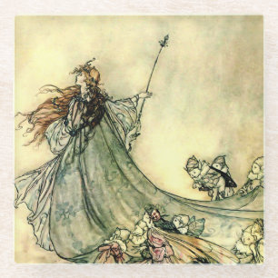 „Fenkönigin“ von Arthur Rackham Glasuntersetzer