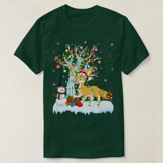 Fennec Fo Xmas Tree Lighting Weihnachtsmannmütze F T-Shirt (Design vorne)