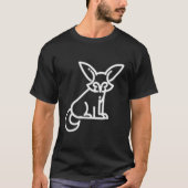 Fennec Fox Animal Abzeichen Patch Line Art Icon Ou T-Shirt (Vorderseite)