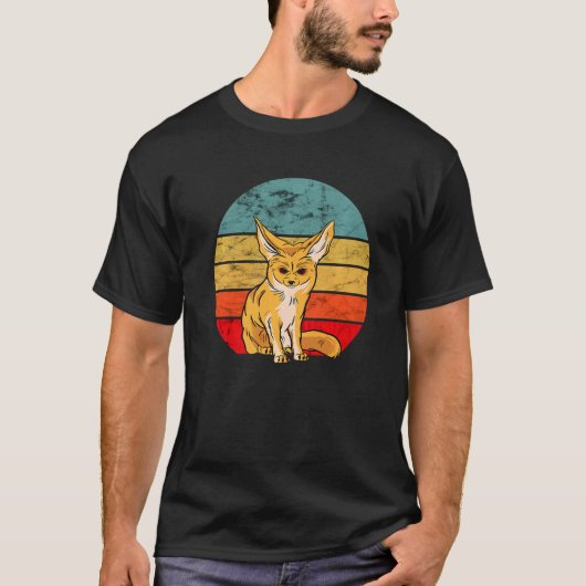 Fennec Fox Animal Fennec Fox Eigentümer Retro Vint T-Shirt (Vorderseite)