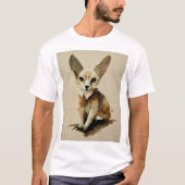 Fennec Fox Aquarellmalerei T-Shirt (Vorderseite)
