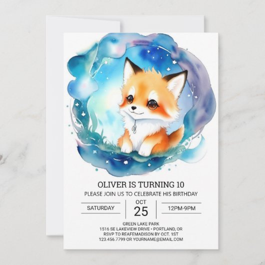 Fennec Fox Birthday Adventure Einladung (Vorderseite)