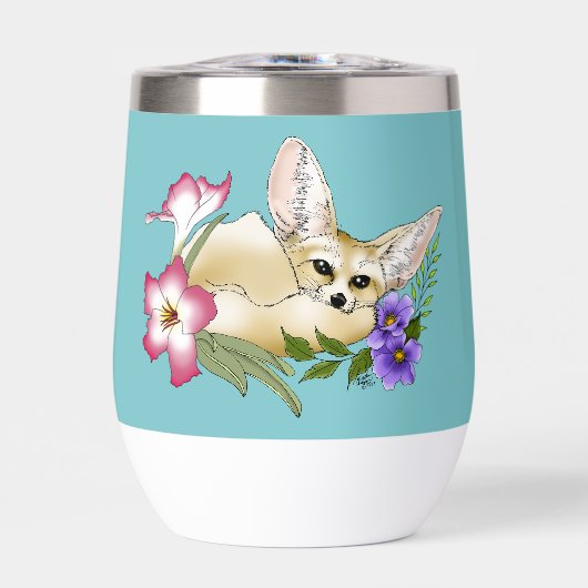 Fennec Fox Blume Niedlich (Vorderseite)