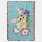 Fennec Fox Blume Niedlich Decke (Vorderseite Vertikal)