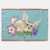 Fennec Fox Blume Niedlich Decke (Vorderseite)