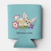 Fennec Fox Blume Niedlich Dosenkühler (Rückseite)