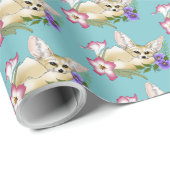 Fennec Fox Blume Niedlich Geschenkpapier (Rolleneckpunkt)