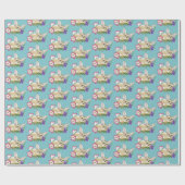 Fennec Fox Blume Niedlich Geschenkpapier (Flach)