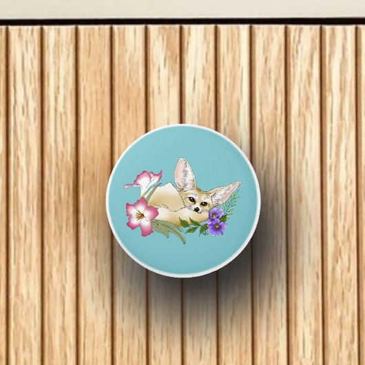 Fennec Fox Blume Niedlich Keramikknauf