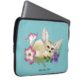 Fennec Fox Blume Niedlich Laptopschutzhülle (Vorne Rechts)
