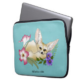 Fennec Fox Blume Niedlich Laptopschutzhülle (Vorderseite Links)