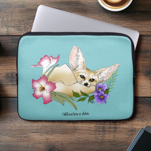Fennec Fox Blume Niedlich Laptopschutzhülle
