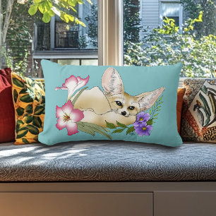 Fennec Fox Blume Niedlich Lendenkissen