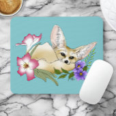 Fennec Fox Blume Niedlich Mousepad