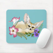 Fennec Fox Blume Niedlich Mousepad (Mit Mouse)