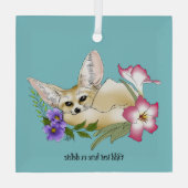 Fennec Fox Blume Niedlich Ornament Aus Glas (Rückseite)