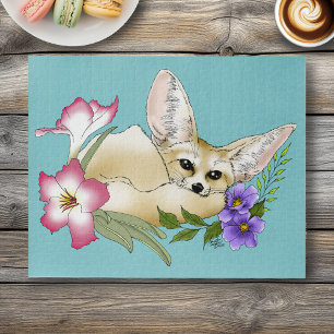Fennec Fox Blume Niedlich Puzzle
