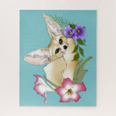 Fennec Fox Blume Niedlich Puzzle (Vertikal)