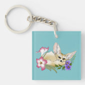 Fennec Fox Blume Niedlich Schlüsselanhänger (Vorderseite)