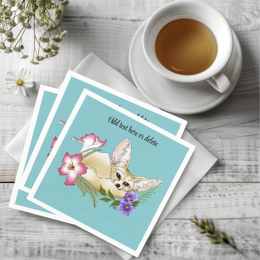 Fennec Fox Blume Niedlich Serviette