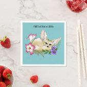 Fennec Fox Blume Niedlich Serviette (Beispiel)