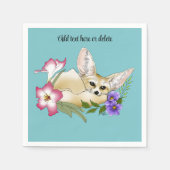 Fennec Fox Blume Niedlich Serviette (Vorderseite)