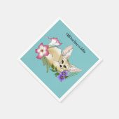 Fennec Fox Blume Niedlich Serviette (Ecke)