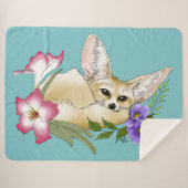 Fennec Fox Blume Niedlich Sherpadecke (Vorderseite (Horizontal))