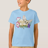 Fennec Fox Blume Niedlich T-Shirt (Vorderseite)