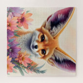 Fennec Fox Blumenbild Puzzle (Horizontal)