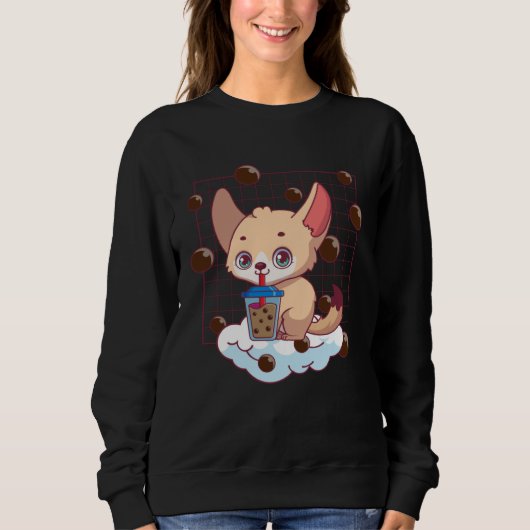 Fennec Fox Bubble Tea Fennec Fox  Fennec Foxes Sweatshirt (Vorderseite)