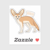 Fennec fox Cartoon Illustration Aufkleber (Blatt)