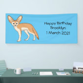 Fennec fox Cartoon Illustration Banner (Messe)