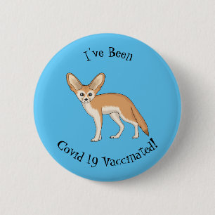Fennec fox Cartoon Illustration Button