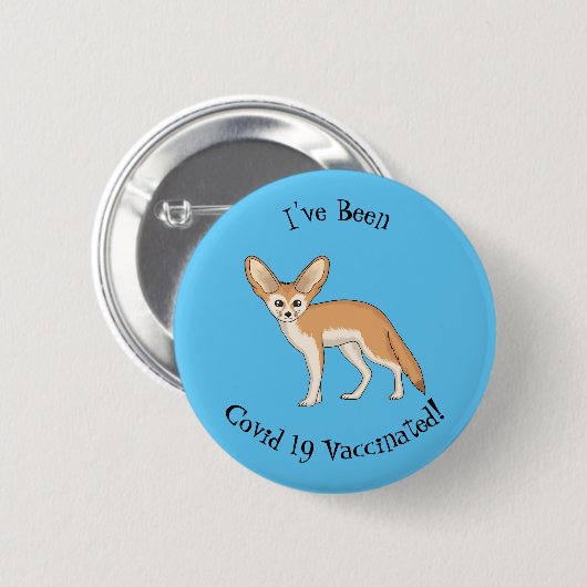 Fennec fox Cartoon Illustration Button (Vorne & Hinten)
