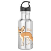 Fennec fox Cartoon Illustration Edelstahlflasche (Vorderseite)