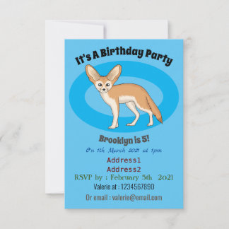 Fennec fox Cartoon Illustration Einladung