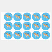 Fennec fox Cartoon Illustration Etiketten (Blatt)