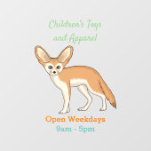 Fennec fox Cartoon Illustration Fensteraufkleber (Blatt)