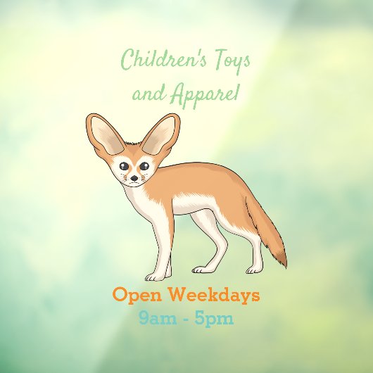 Fennec fox Cartoon Illustration Fensteraufkleber (Blatt 3)