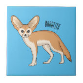 Fennec fox Cartoon Illustration Fliese (Vorderseite)
