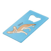 Fennec fox Cartoon Illustration Geldbeutel Flaschenöffner (Vorderseite Schrägansicht)