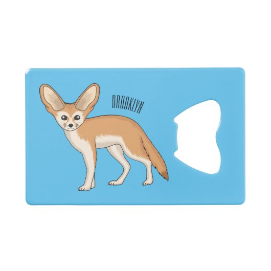Fennec fox Cartoon Illustration Geldbeutel Flaschenöffner (Vorderseite (Horizontal))
