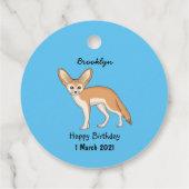 Fennec fox Cartoon Illustration Geschenkanhänger (Rückseite)