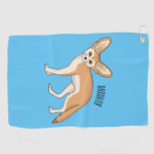 Fennec fox Cartoon Illustration Golfhandtuch (Horizontal)