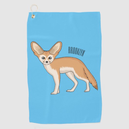 Fennec fox Cartoon Illustration Golfhandtuch (Vorderseite)