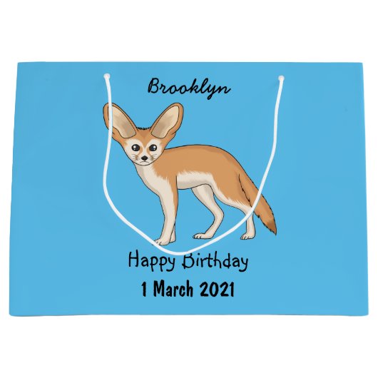 Fennec fox Cartoon Illustration Große Geschenktüte (Vorderseite)