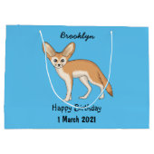 Fennec fox Cartoon Illustration Große Geschenktüte (Rückseite)